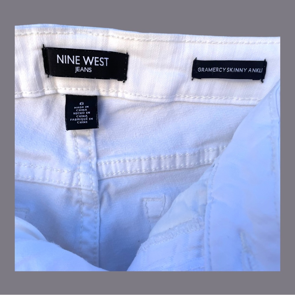 NINE WEST Women's Gramercy Skinny Ankle Length Jean White Size 6 - Picture 4 of 8